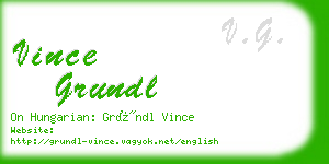 vince grundl business card